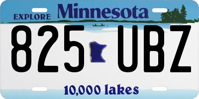 MN license plate 825UBZ