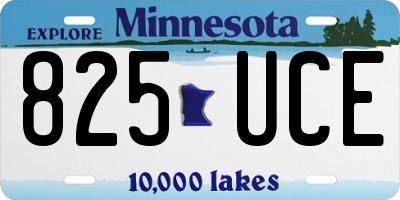 MN license plate 825UCE