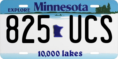 MN license plate 825UCS