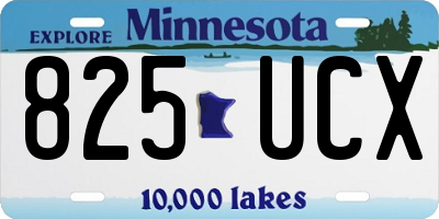 MN license plate 825UCX