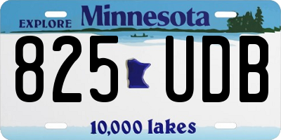 MN license plate 825UDB