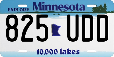 MN license plate 825UDD