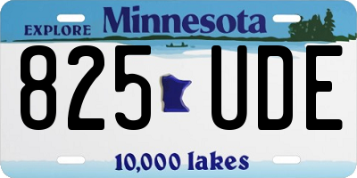 MN license plate 825UDE