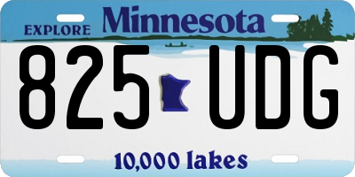 MN license plate 825UDG