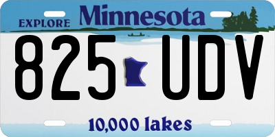 MN license plate 825UDV