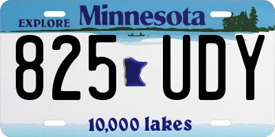 MN license plate 825UDY