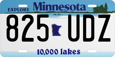 MN license plate 825UDZ