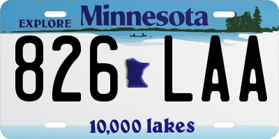 MN license plate 826LAA
