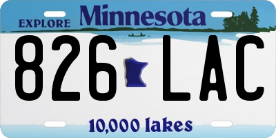 MN license plate 826LAC