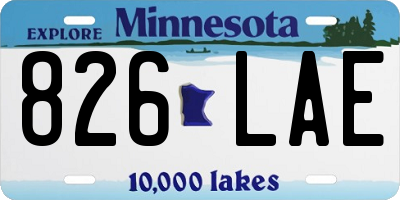 MN license plate 826LAE
