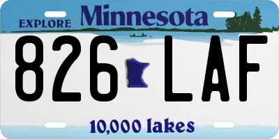 MN license plate 826LAF