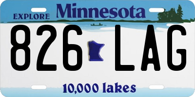 MN license plate 826LAG