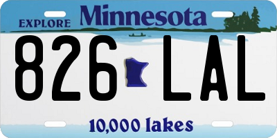 MN license plate 826LAL