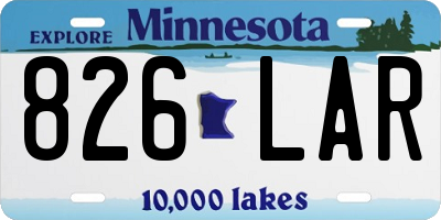MN license plate 826LAR