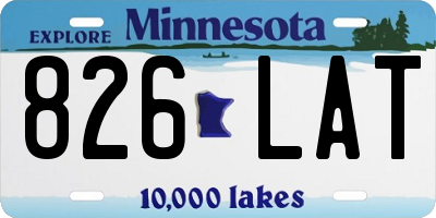 MN license plate 826LAT