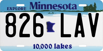 MN license plate 826LAV