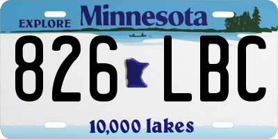 MN license plate 826LBC
