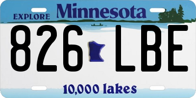 MN license plate 826LBE
