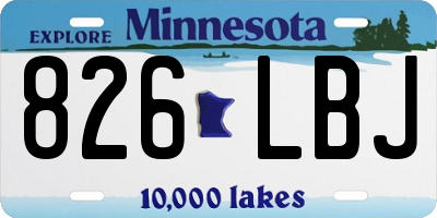 MN license plate 826LBJ