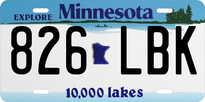 MN license plate 826LBK