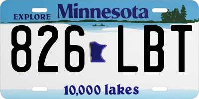MN license plate 826LBT