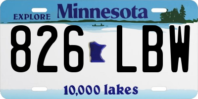 MN license plate 826LBW