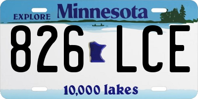 MN license plate 826LCE