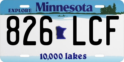 MN license plate 826LCF
