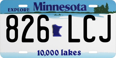 MN license plate 826LCJ