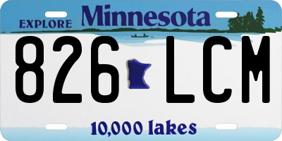 MN license plate 826LCM
