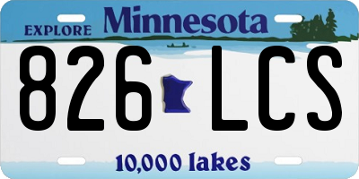 MN license plate 826LCS