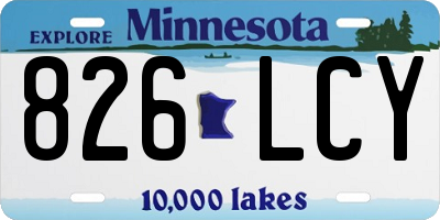 MN license plate 826LCY