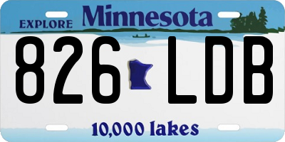 MN license plate 826LDB