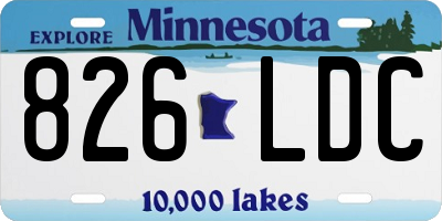 MN license plate 826LDC