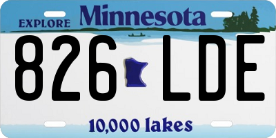 MN license plate 826LDE