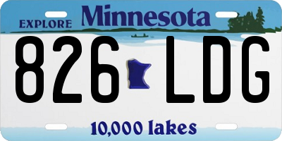 MN license plate 826LDG