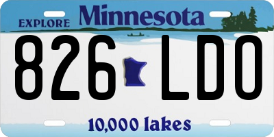 MN license plate 826LDO