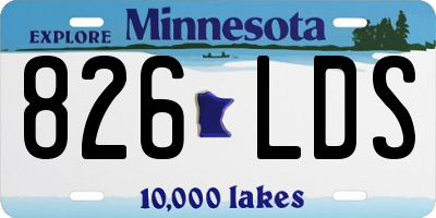 MN license plate 826LDS