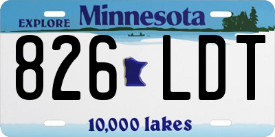 MN license plate 826LDT