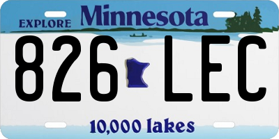 MN license plate 826LEC
