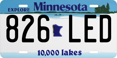MN license plate 826LED
