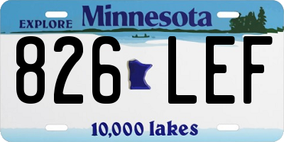 MN license plate 826LEF