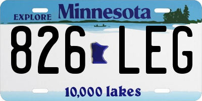 MN license plate 826LEG
