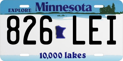 MN license plate 826LEI