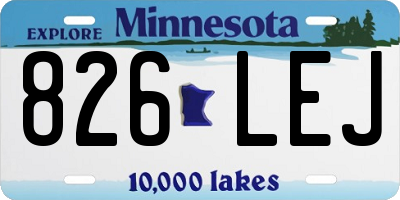 MN license plate 826LEJ