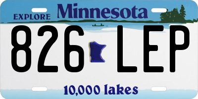 MN license plate 826LEP
