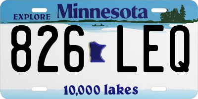 MN license plate 826LEQ