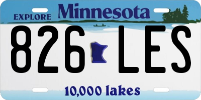 MN license plate 826LES
