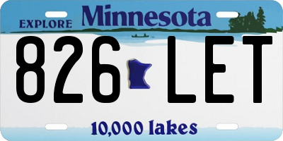 MN license plate 826LET