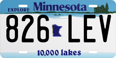 MN license plate 826LEV